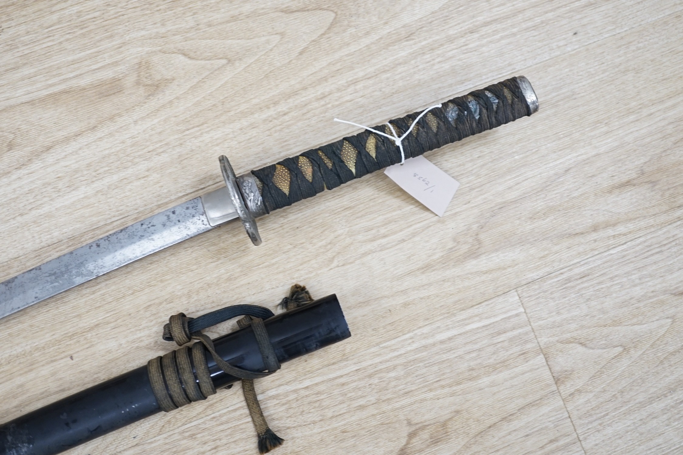 An early 20th century Japanese sword and saya, total length 102cm